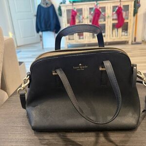 Kate Spade Black Shoulder Bag with Gold Accents